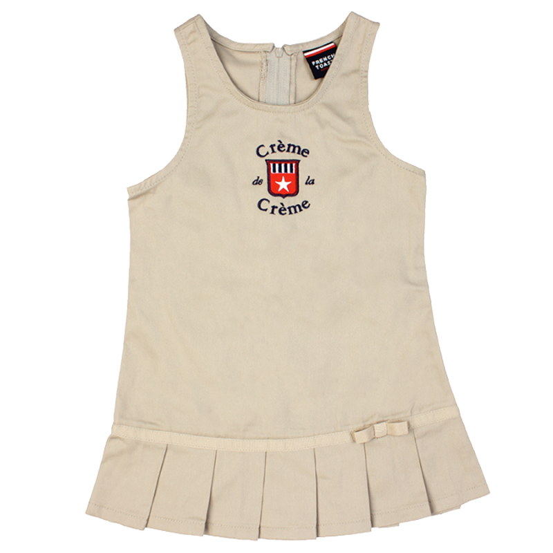 GIRL'S PLEATED HEM JUMPER KHAKI – Touchstone Uniform Shoppe (Creme)