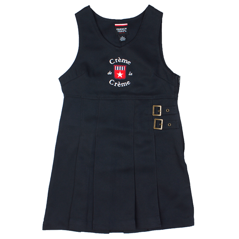 GIRL'S TWIN BUCKLE TAB JUMPER - NAVY Touchstone Uniform Shoppe (Creme) GIRL'S TWIN BUCKLE TAB JUMPER - NAVY Touchstone Uniform Shoppe (Creme)