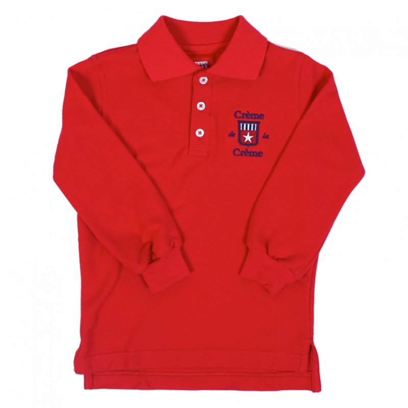 BOY'S LONG SLEEVE POLO - RED