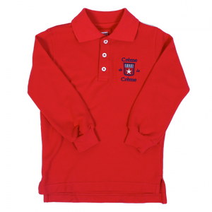 Classroom Uniforms Toddler Long Sleeve Polo-Red