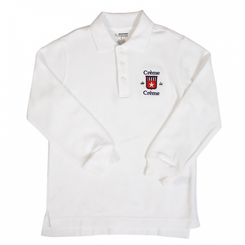 BOY'S LONG SLEEVE POLO - WHITE