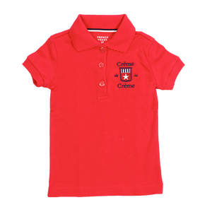 GIRL'S SHORT SLEEVE PICOT POLO - RED
