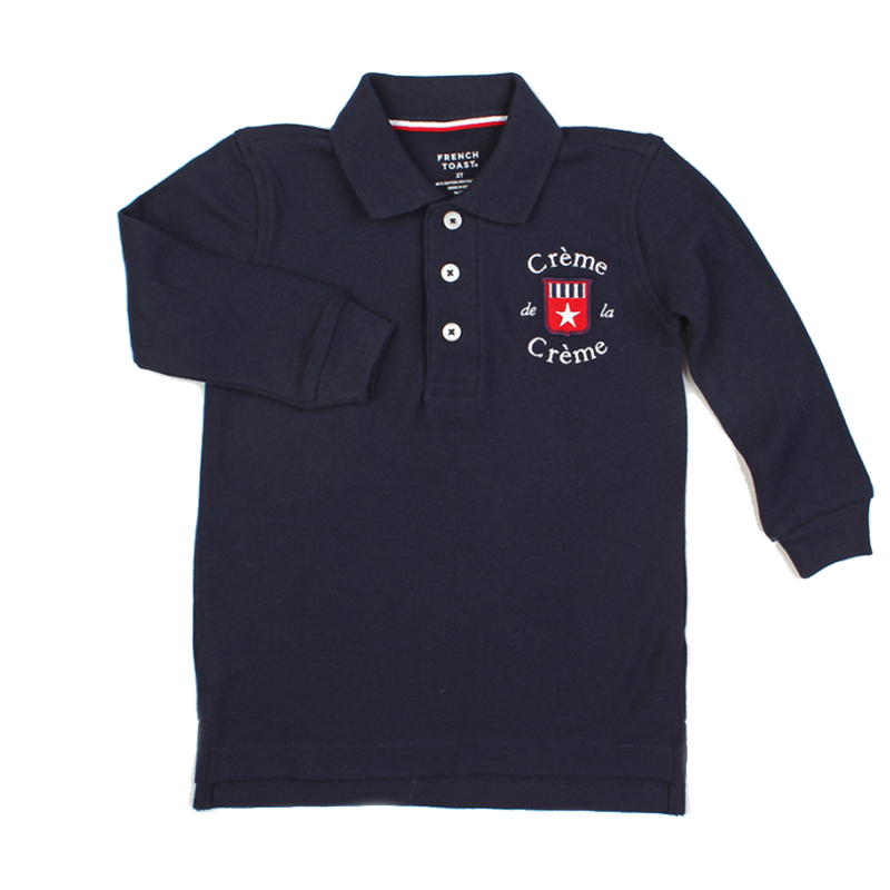 BOY'S LONG SLEEVE POLO - NAVY