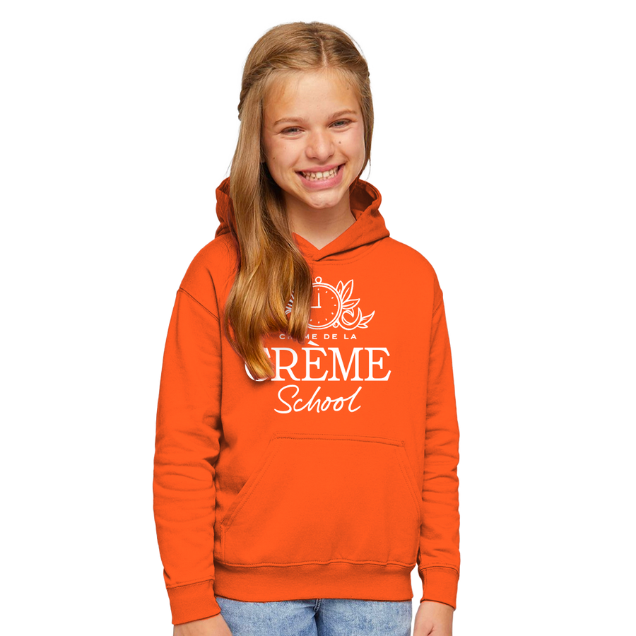 Creme Youth Fleece Hoodie - Sunrise Red