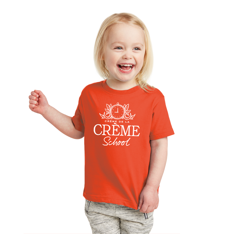 Creme Toddler Tee - Sunrise Red