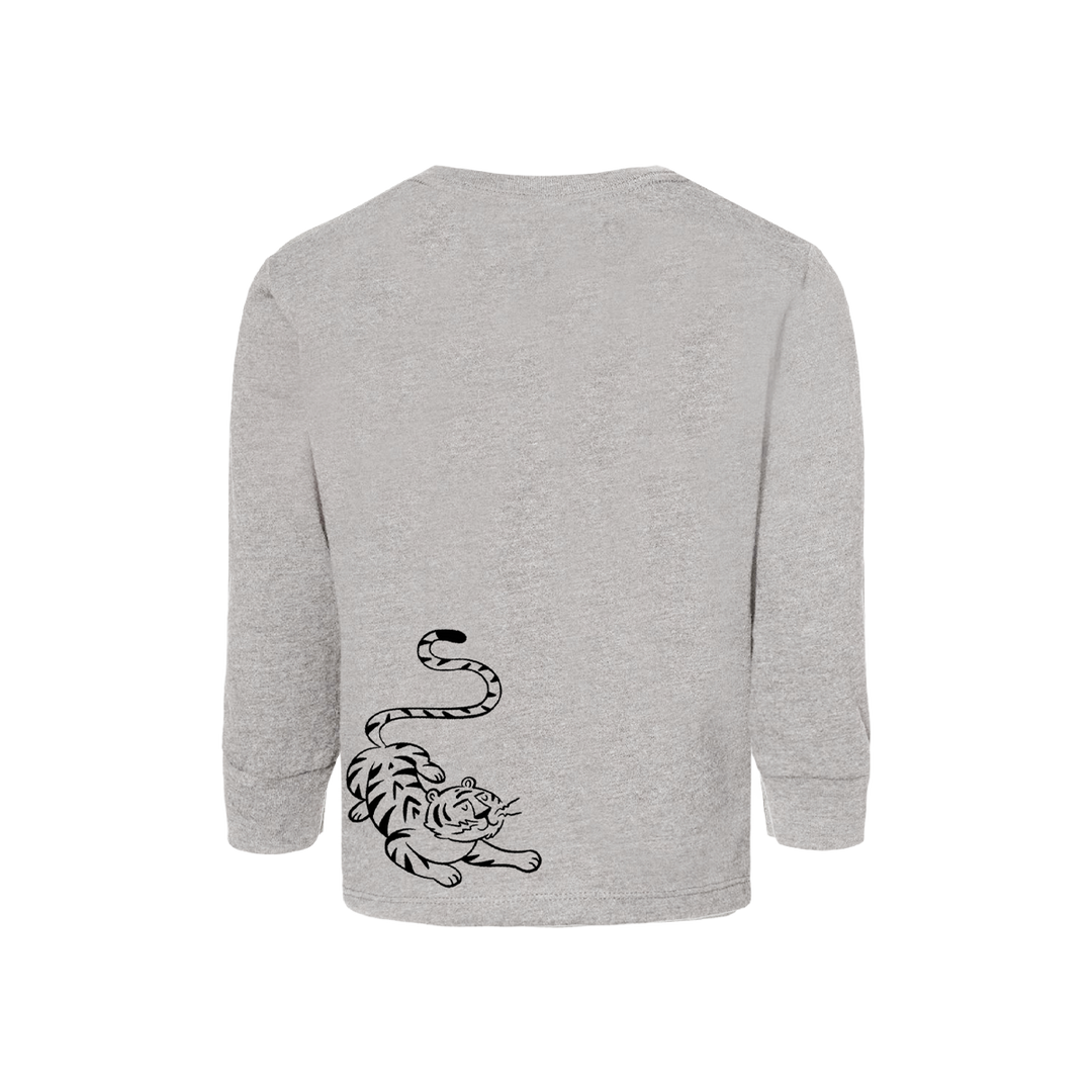 Creme Tiger Toddler LS Tee - Heather Grey