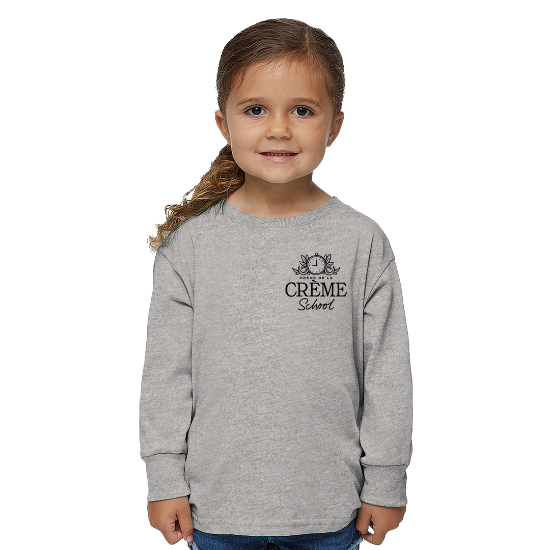 Creme Tiger Toddler LS Tee - Heather Grey