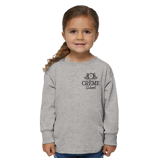 Creme Tiger Toddler LS Tee - Heather Grey