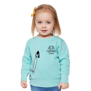 Creme Paint Toddler Crewneck - Morning Blue