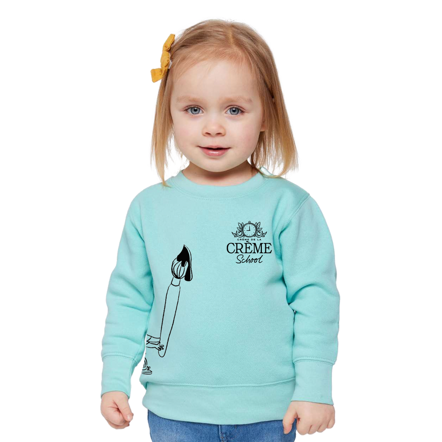 Creme Paint Toddler Crewneck - Morning Blue