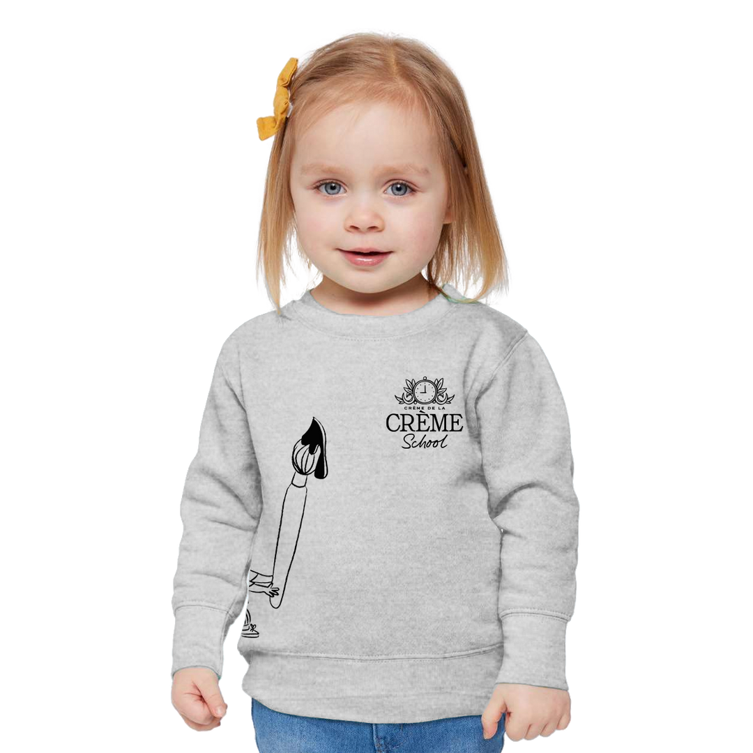 Creme Paint Toddler Crewneck - Heather Grey