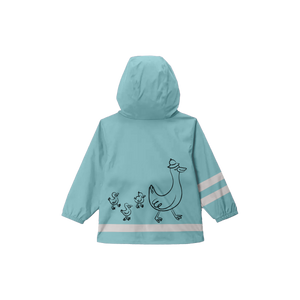 Creme Ducks Toddler Rain Jacket - Morning Blue