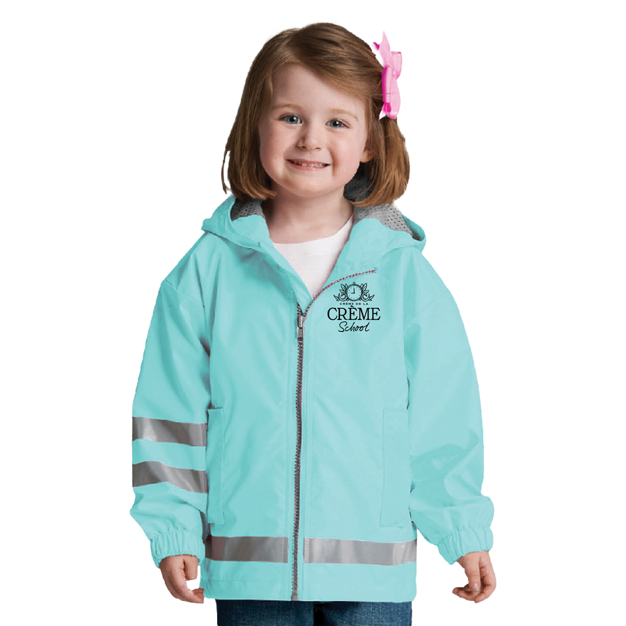 Creme Ducks Toddler Rain Jacket - Morning Blue