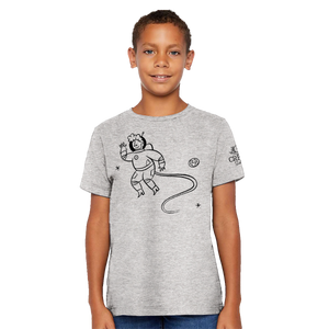 Creme Astronaut Youth Tee - Heather Grey