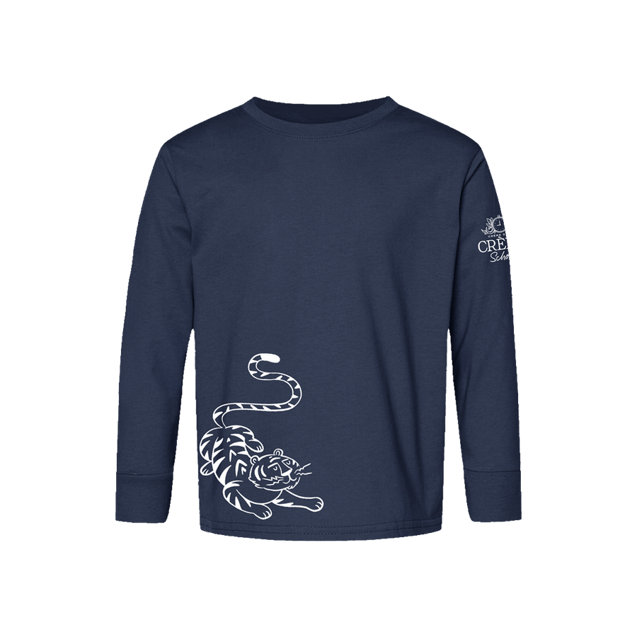 Creme Tiger Youth Long Sleeve Tee - Midnight Blue