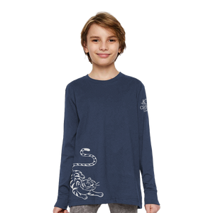 Creme Tiger Youth Long Sleeve Tee - Midnight Blue