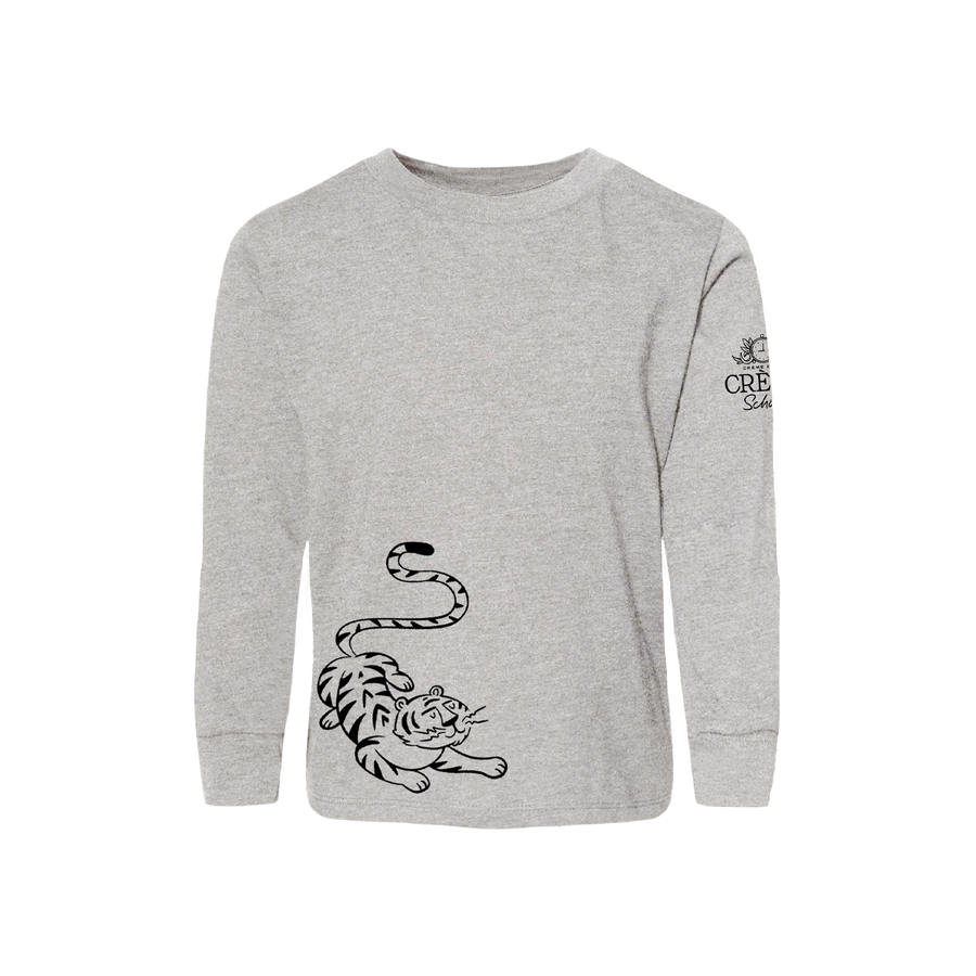 Creme Tiger Youth Long Sleeve Tee - Heather Grey