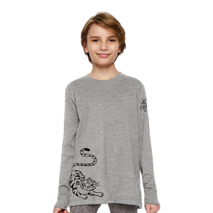 Creme Tiger Youth Long Sleeve Tee - Heather Grey