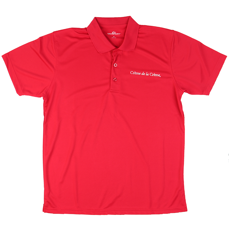 Mens Solid Mesh Tech Polo - RED