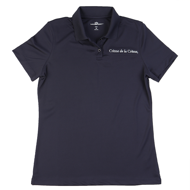 Ladies Solid Mesh Tech Polo - NAVY