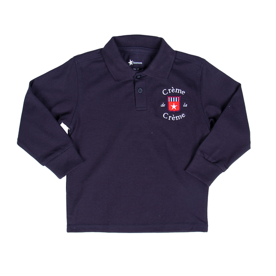 Classroom Uniforms Toddler Long Sleeve Polo- Navy