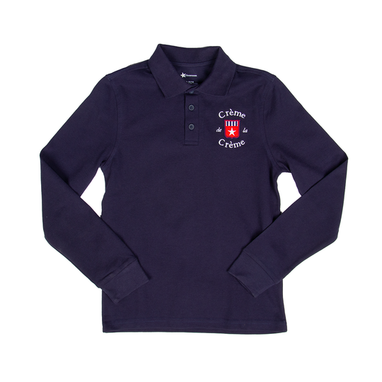 Classroom Uniforms Youth Long Sleeve Polo- Navy