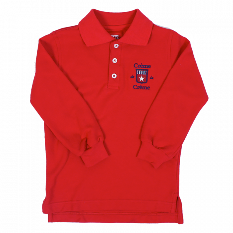 Classroom Uniforms Toddler Long Sleeve Polo-Red